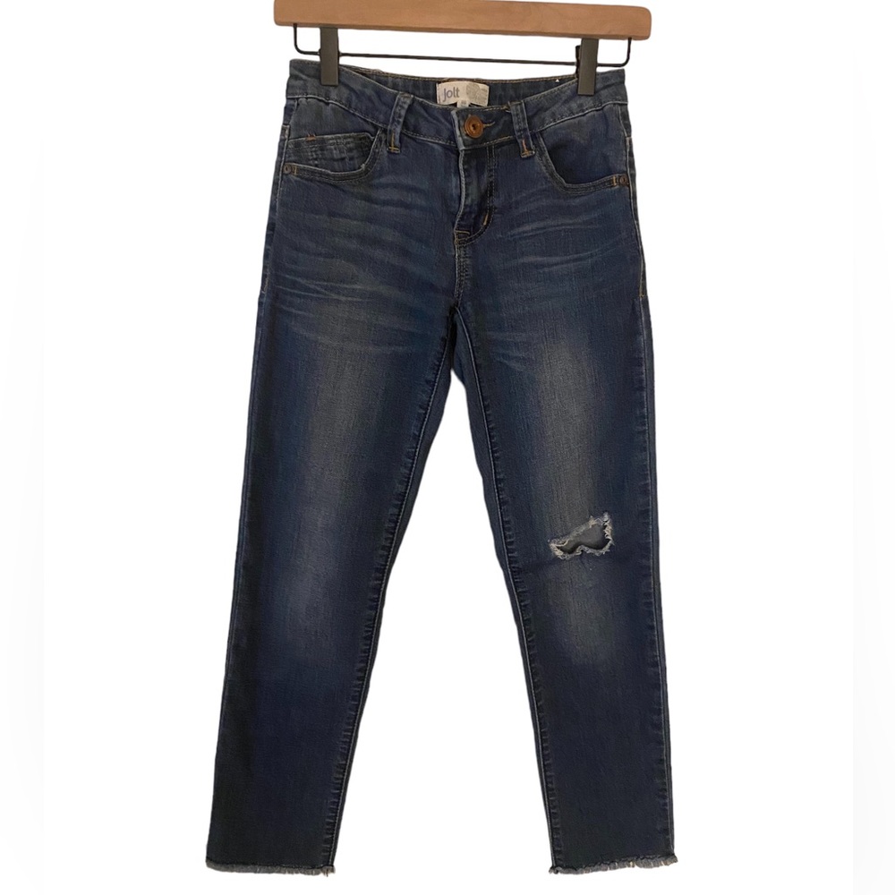 Jolt Jeans Distressed Ankle Length Cropped Raw Hem Size 00